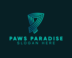 Professional Digital Stripe Letter P logo design