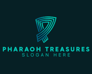 Professional Digital Stripe Letter P logo design