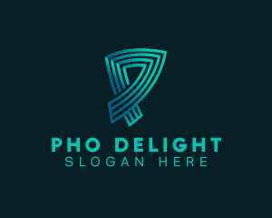 Professional Digital Stripe Letter P logo design