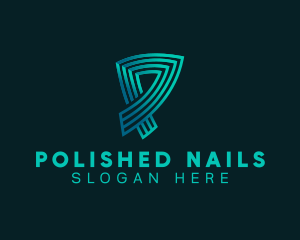 Professional Digital Stripe Letter P logo design