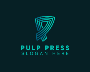 Professional Digital Stripe Letter P logo design