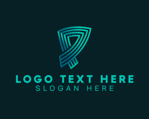 Marketing - Professional Digital Stripe Letter P logo design