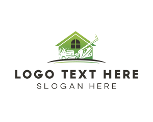 Home - House Landscaping Lawn Mower logo design