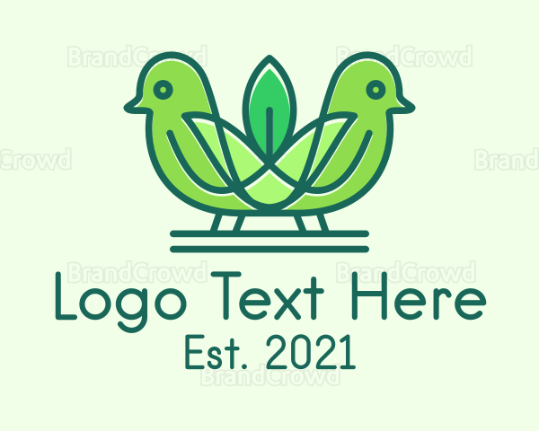 Green Eco Robin Birds Logo