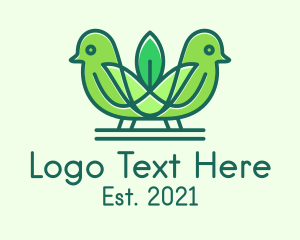 Birdwatching - Green Eco Robin Birds logo design