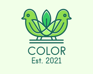 Passerine - Green Eco Robin Birds logo design