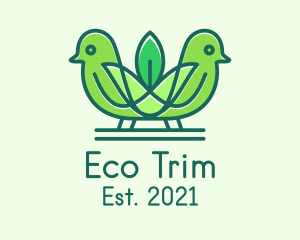 Green Eco Robin Birds logo design