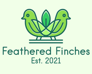 Green Eco Robin Birds logo design