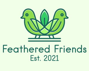 Birds - Green Eco Robin Birds logo design