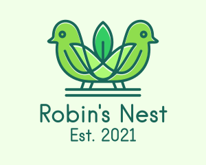 Robin - Green Eco Robin Birds logo design