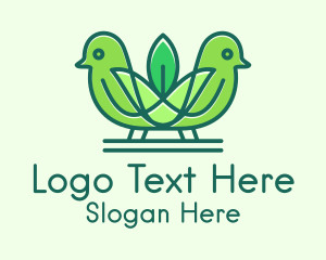 Green Eco Robin Birds Logo