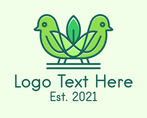 Avian - Green Eco Robin Birds logo design