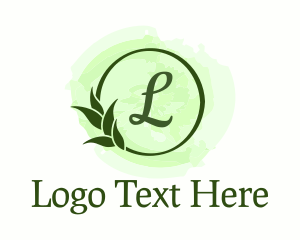 Instagram - Green Leaves Wreath Letter logo design