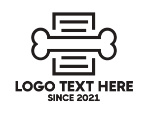 Memo - Dog Bone Document logo design