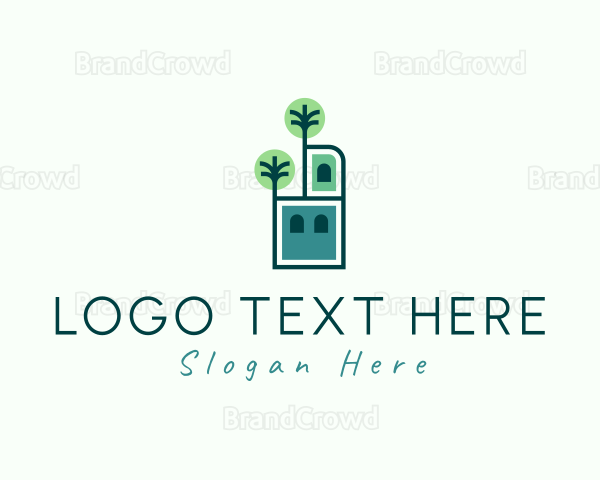 Modern Green Home Logo