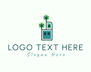 Tower - Modern Green Home logo design