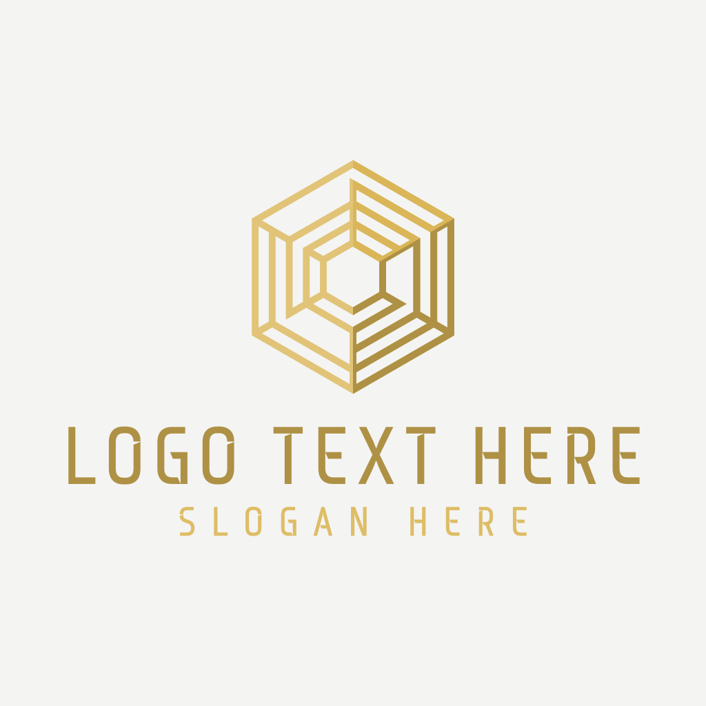 Geometric Golden Hexagon Logo | BrandCrowd Logo Maker