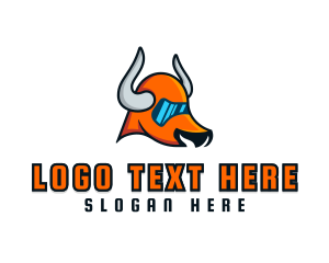 Mascot - Bull Horn Glasses logo design