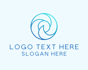 Cleaning - Wave Water Circle Cycle logo design