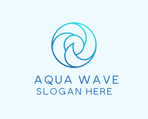 Water - Wave Water Circle Cycle logo design