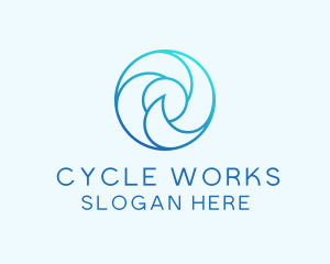 Cycle - Wave Water Circle Cycle logo design