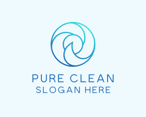 Detergent - Wave Water Circle Cycle logo design