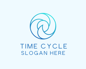 Wave Water Circle Cycle logo design