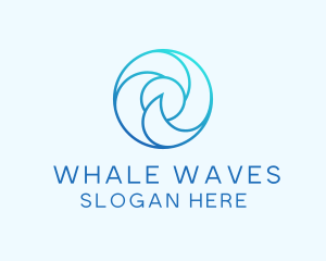 Wave Water Circle Cycle logo design