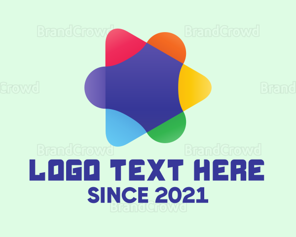 Colorful Media Play Button Logo