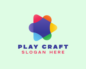 Colorful Media Play Button logo design