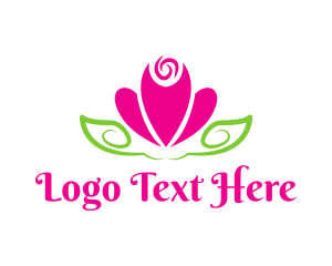 Pink Leaf - Elegant Pink Flower logo design
