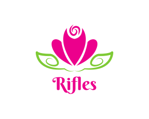 Elegant Pink Flower  Logo