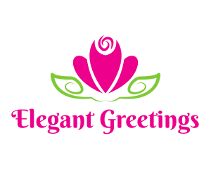 Elegant Pink Flower  logo design