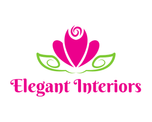 Elegant Pink Flower  logo design