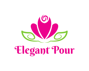 Elegant Pink Flower  logo design