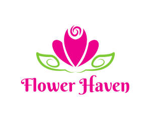 Elegant Pink Flower  logo design