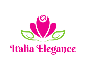 Elegant Pink Flower  logo design