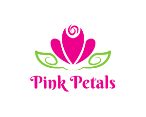 Elegant Pink Flower  logo design