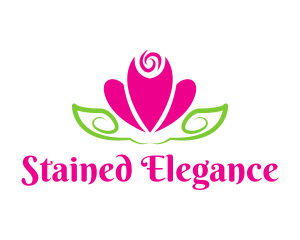 Elegant Pink Flower  logo design