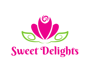 Elegant Pink Flower  logo design