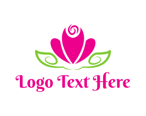 Elegant Pink Flower  Logo