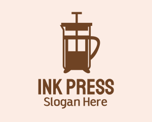 Brown French Press  logo design