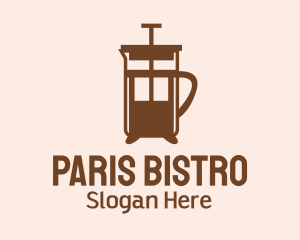 Brown French Press  logo design