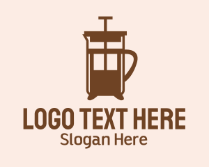 Cappuccino - Brown French Press logo design