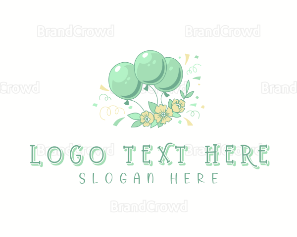 Floral Party Celebration Logo