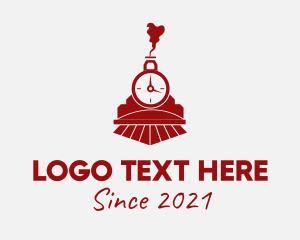 Time - Red Steam Engine Train logo design