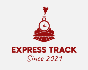 Train - Red Steam Engine Train logo design