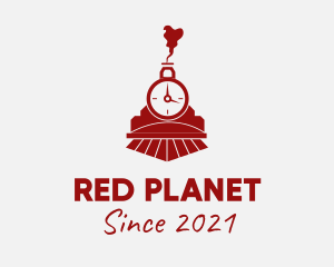 Red Steam Engine Train  logo design