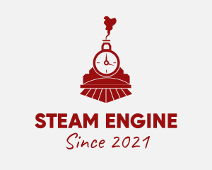 Locomotive - Red Steam Engine Train logo design