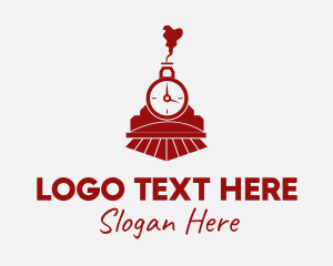 Red Steam Engine Train  Logo